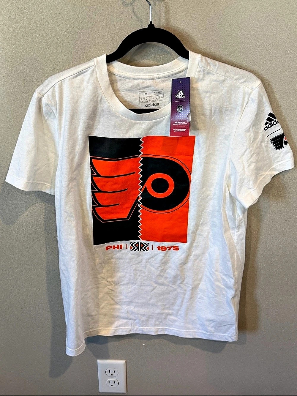 adidas Philadelphia Flyers NHL Authentic Pro T-Shirt White Youth Medium